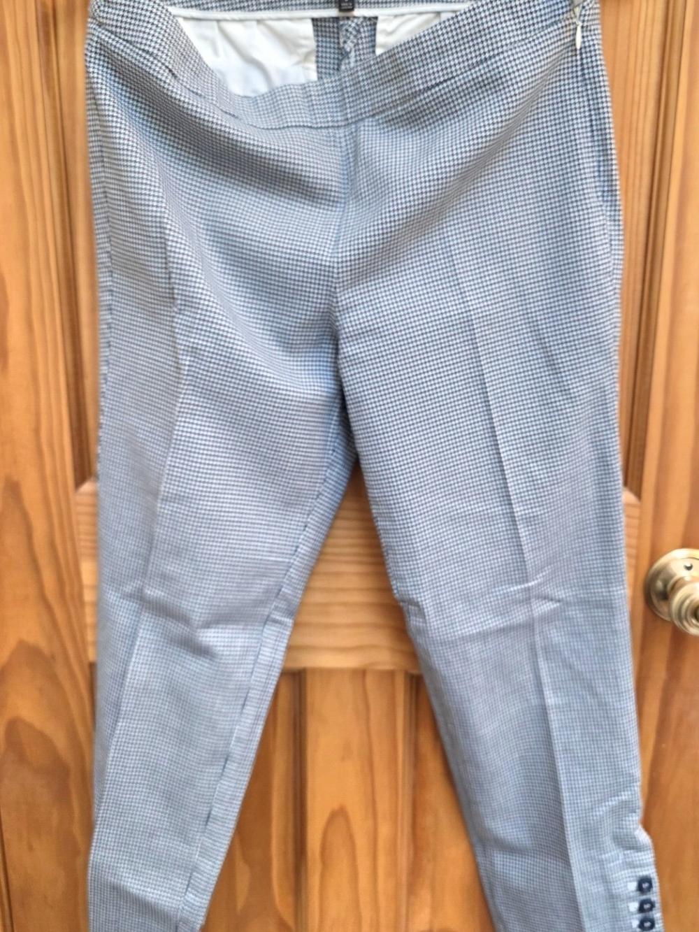 Talbots Black & White Micro Houndstooth Ankle Pants